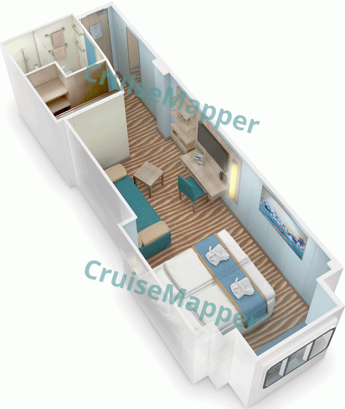 AIDAnova Meerblickkabine|Oceanview Cabin  floor plan