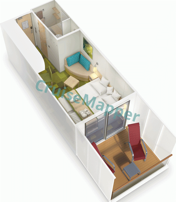AIDAnova Balkonkabine BC|Balcony Cabin  floor plan