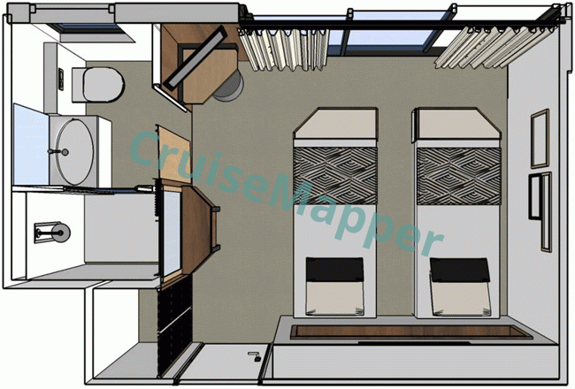 African Dream French Balcony Cabin  floor plan