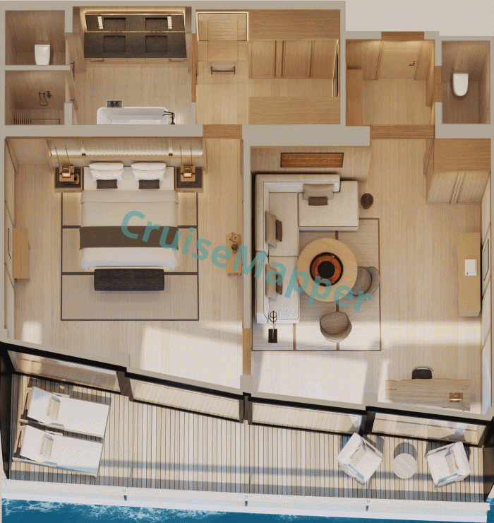 Amangati Grand Suite with Bow-Facing Terrace  floor plan