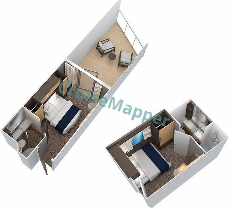 Spectrum Of The Seas Studio Single Cabins  floor plan