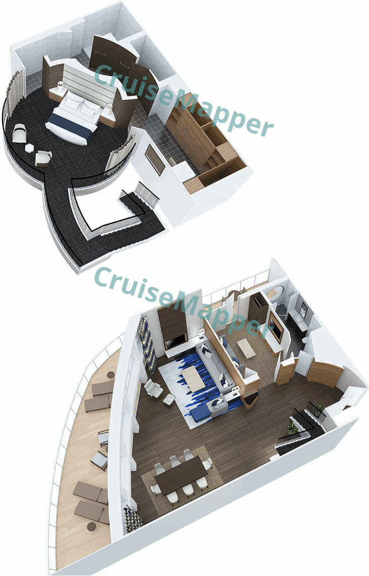 Odyssey Of The Seas 2-Bedroom Ultimate Family Suite  floor plan
