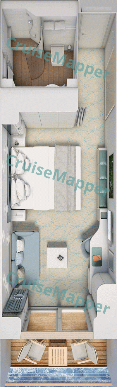 Hanseatic Spirit Balcony Cabin  floor plan