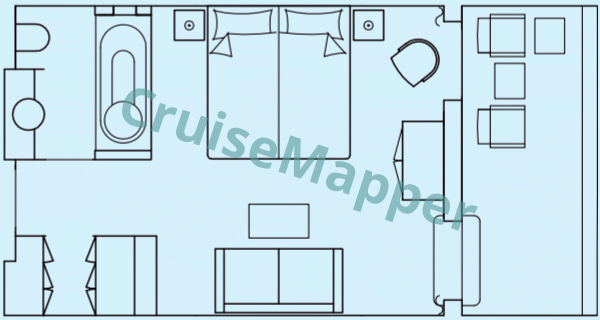 Sea Cloud Spirit Balcony Junior Suite  floor plan