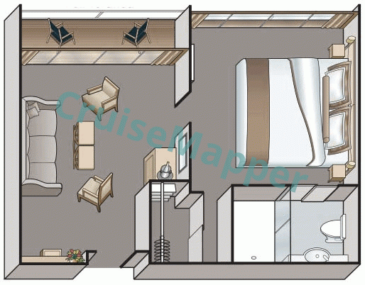 Viking Hervor Balcony Suite  floor plan