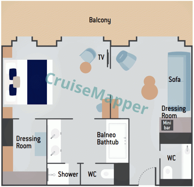 Le Commandant Charcot 2-Room Privilege Suite  floor plan