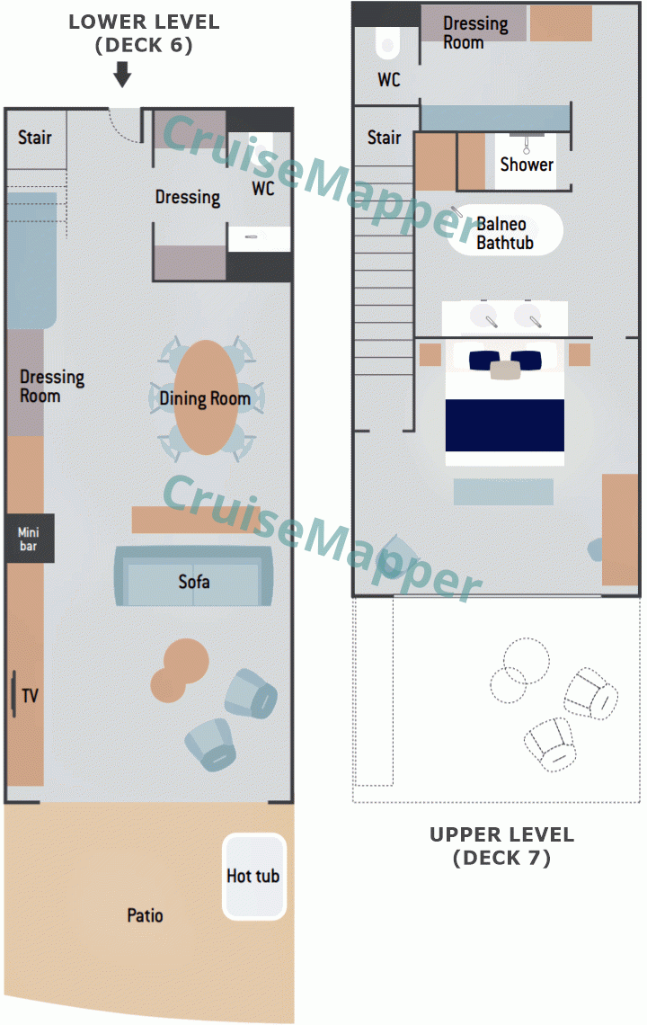Le Commandant Charcot Duplex Suite  floor plan