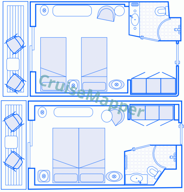 MV Magellan Explorer Balcony Cabin  floor plan