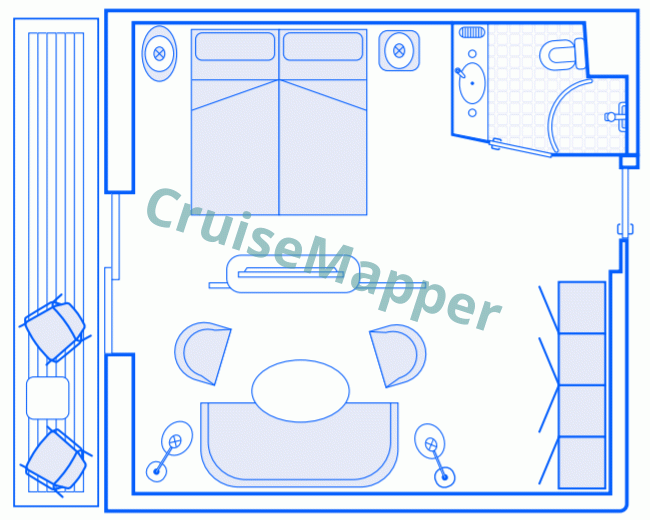 MV Magellan Explorer Penthouse Suite with Balcony  floor plan