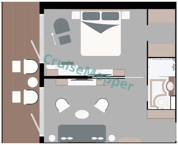 Greg Mortimer 2-Room Captain Suite  floor plan