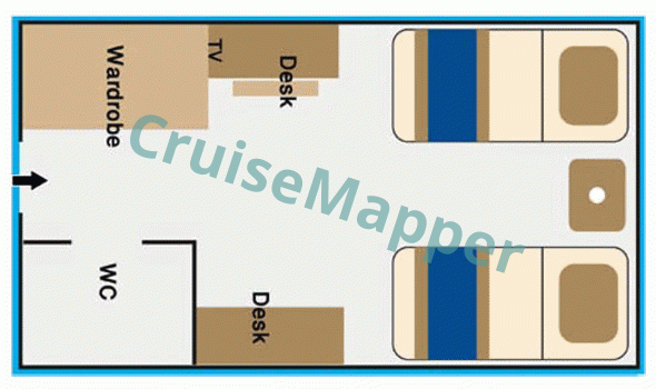 Orient Queen Inside Cabin  floor plan