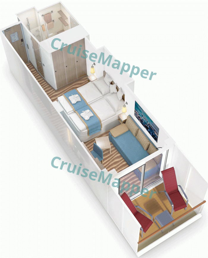 AIDAcosma Verandakabine Deluxe Balcony DB  floor plan