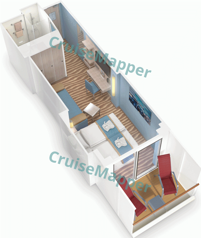 AIDAcosma Verandakabine Komfort VA-VC|Comfort Balcony  floor plan