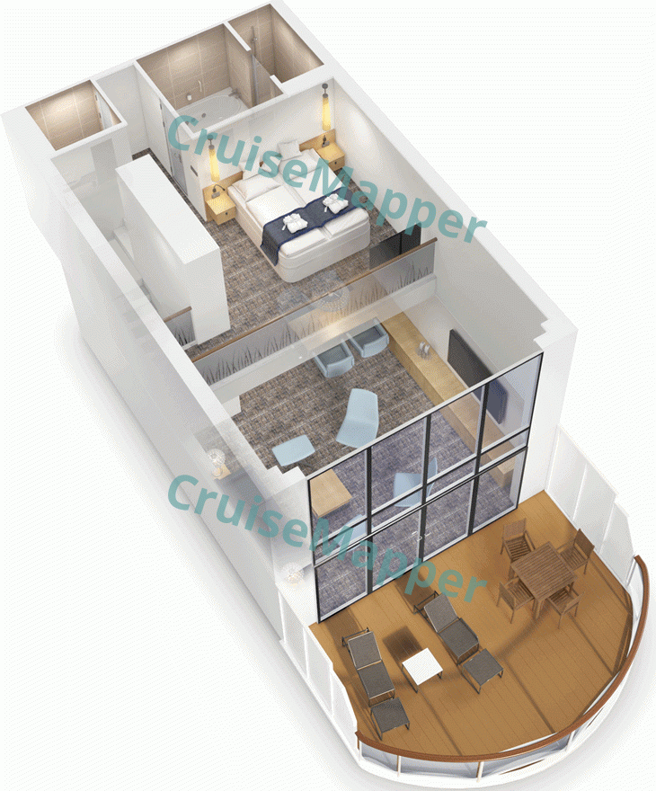 AIDAcosma Sundeck Penthouse Suite|Duplex Suite  floor plan