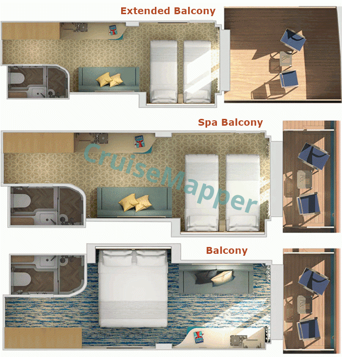 Carnival Jubilee Balcony Cabin  floor plan