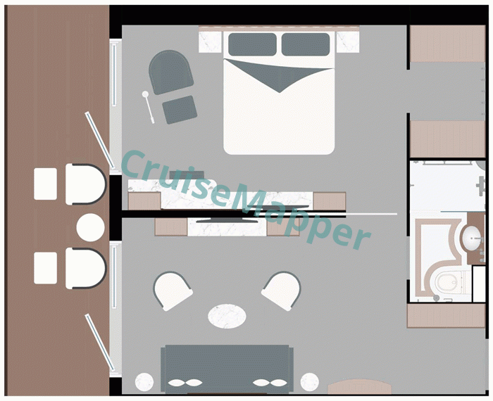 Ocean Odyssey 2-Room Captain Suite  floor plan