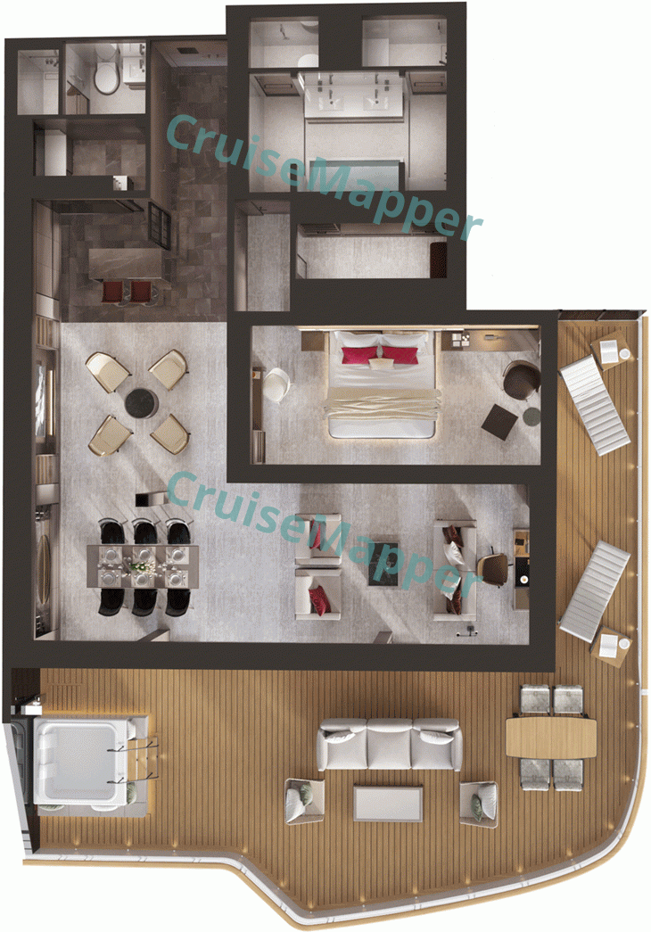Ritz-Carlton Evrima 2-Room Owners Suite with Balcony Jacuzzi  floor plan