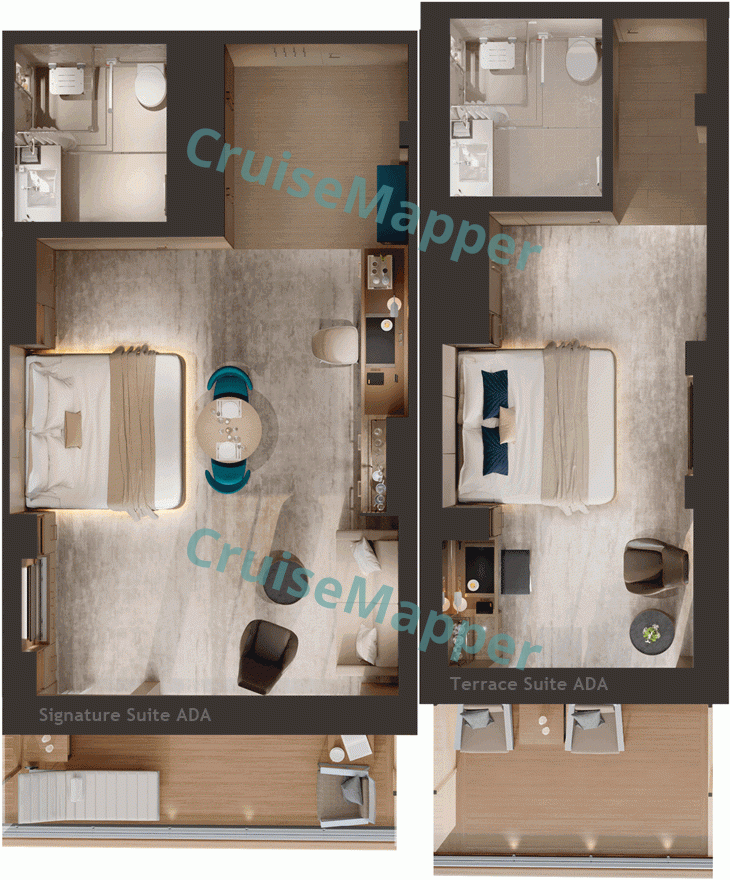 Ritz-Carlton Evrima Wheelchair-Accessible Handicap Cabins  floor plan