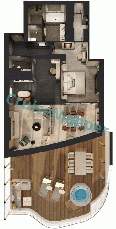 Ritz-Carlton Ilma 2-Room Owners Suite with Balcony Jacuzzi  floor plan