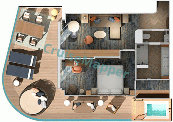 Carnival Mardi Gras Carnival Excel Aft Suite  floor plan