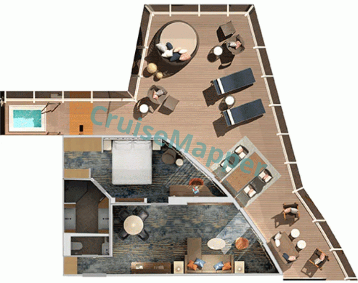 Carnival Mardi Gras Carnival Excel Presidential Suite  floor plan