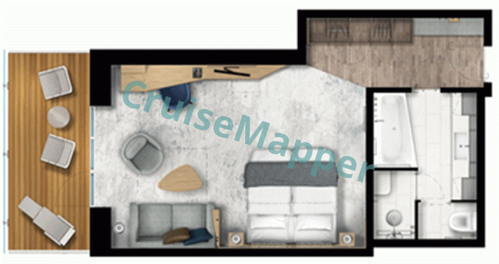 Quark Ultramarine Deluxe Balcony Suite  floor plan