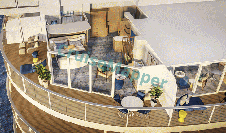 Icon Of The Seas Sunset Corner Suite  floor plan