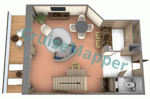 Seabourn Venture Wintergarden Suite  floor plan