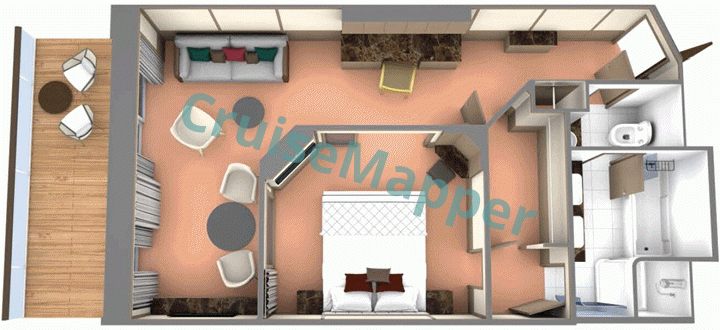 Seabourn Pursuit Penthouse Suite  floor plan