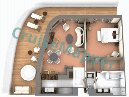 Seabourn Pursuit Signature Suite  floor plan