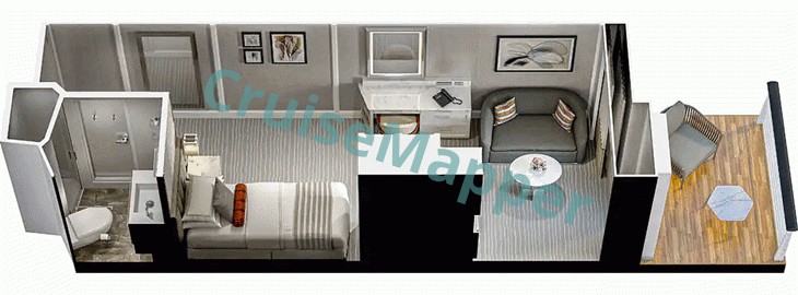 Oceania Vista Single Cabin  floor plan