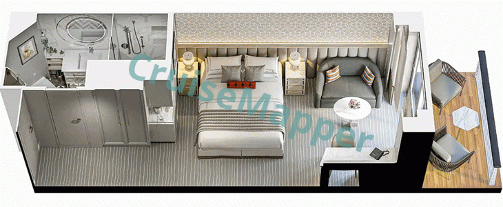 Oceania Allura Balcony Cabin  floor plan