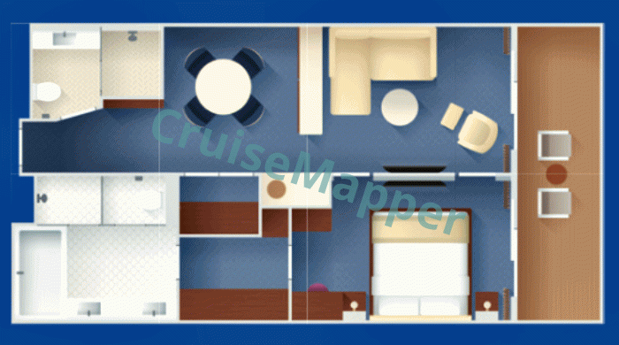 Disney Wish Concierge 1-Bedroom Suite  floor plan