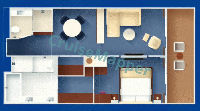 Disney Treasure Concierge 1-Bedroom Suite  floor plan