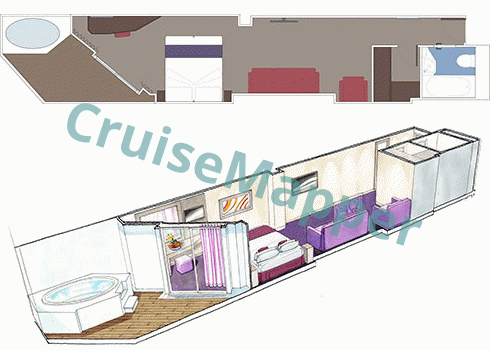 MSC Seascape (Balcony Whirlpool) Seascape Suite  floor plan