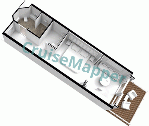 Seven Seas Splendor Deluxe Veranda Suite  floor plan