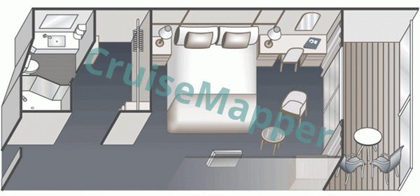 Sky Princess Balcony Cabin  floor plan