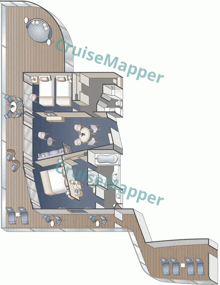 Sky Princess 2-Bedroom Sky Suite  floor plan