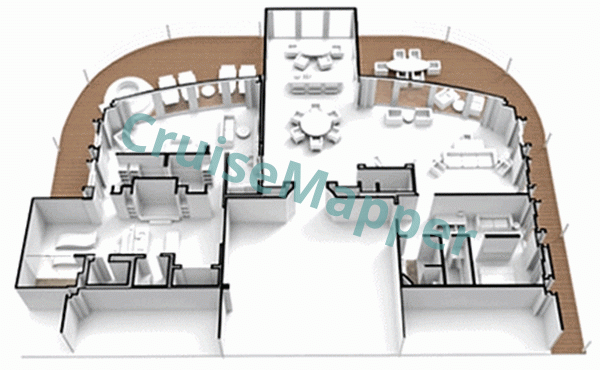 Seven Seas Grandeur 2-Bedroom Regent Suite  floor plan