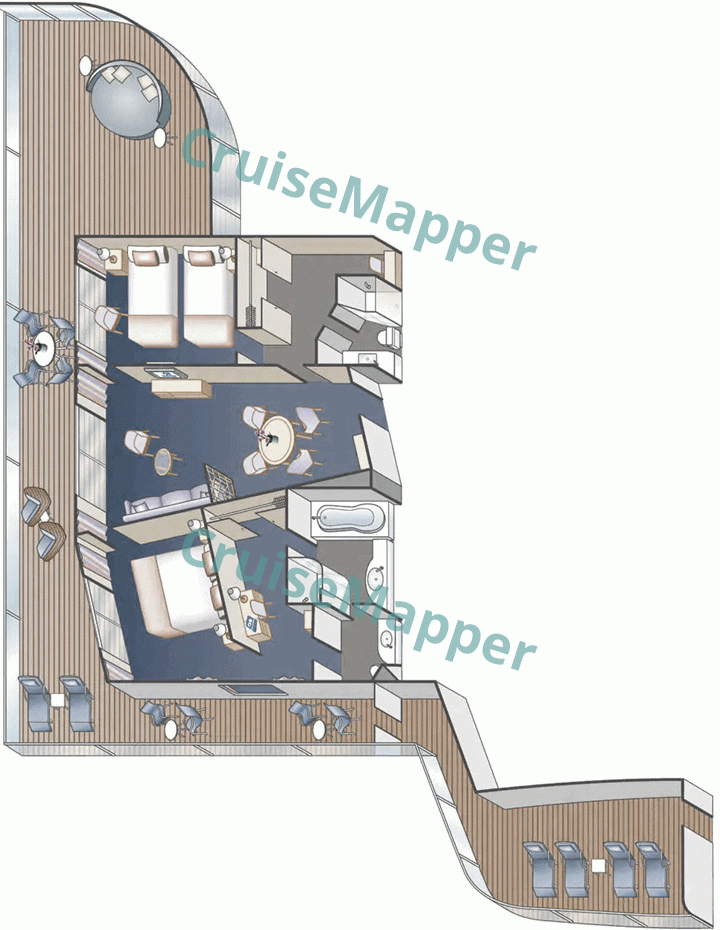 Discovery Princess 2-Bedroom Sky Suite  floor plan