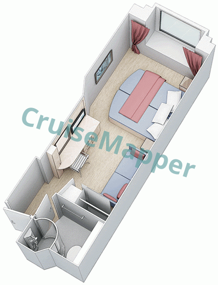 Wonder Of The Seas Boardwalk and Central Park Interior Cabins  floor plan