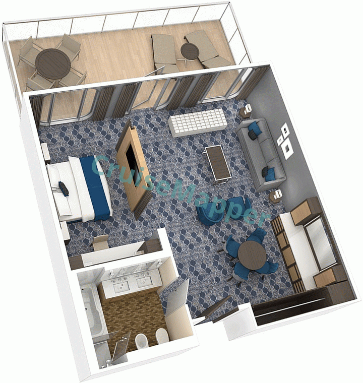 Wonder Of The Seas 1-Bedroom Owners Suite  floor plan