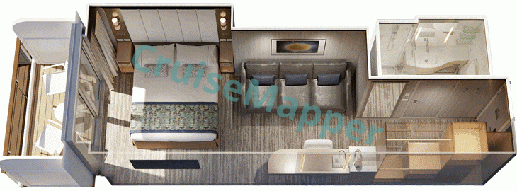 Sun Princess Deluxe Balcony Cabin  floor plan