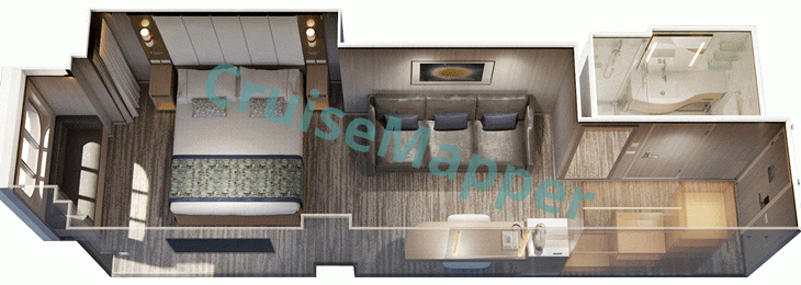 Star Princess Premium Oceanview Cabin  floor plan