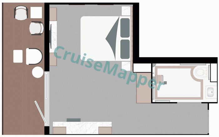 Ocean Discoverer Balcony Suite  floor plan