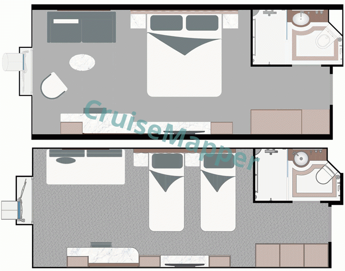 Ocean Discoverer Porthole Cabin  floor plan