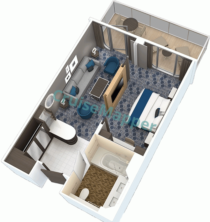 Utopia Of The Seas 1-Bedroom Grand Suite  floor plan