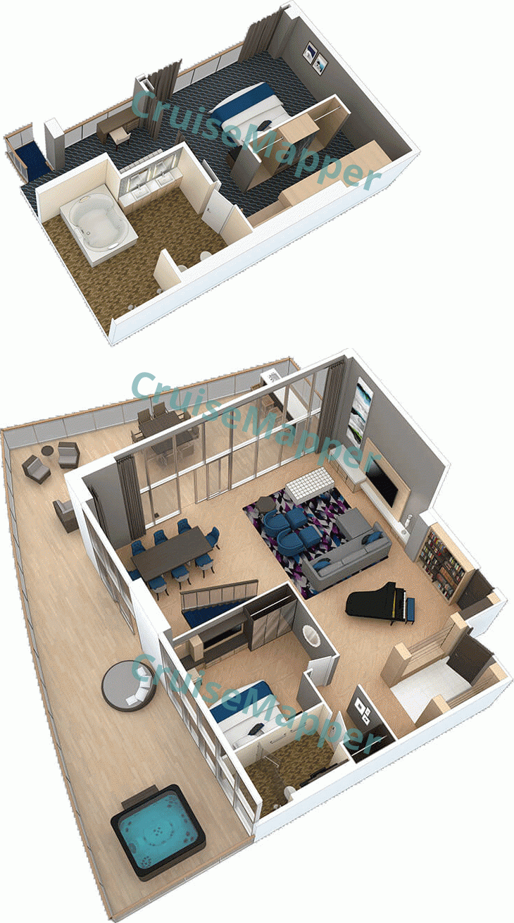 Utopia Of The Seas Royal Loft Suite  floor plan