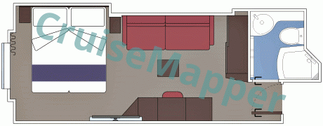 MSC World Europa Deluxe Oceanview Cabin  floor plan