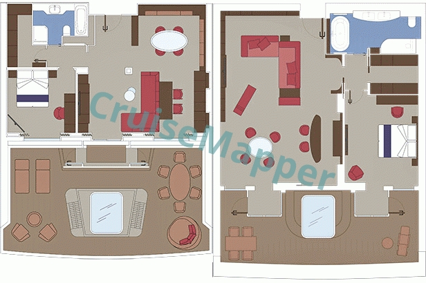 MSC World Europa MSC Yacht Club Owner Suite with Balcony Jacuzzi  floor plan